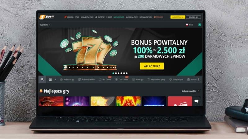 Strona główna 1Bet Casino na ekranie komputera