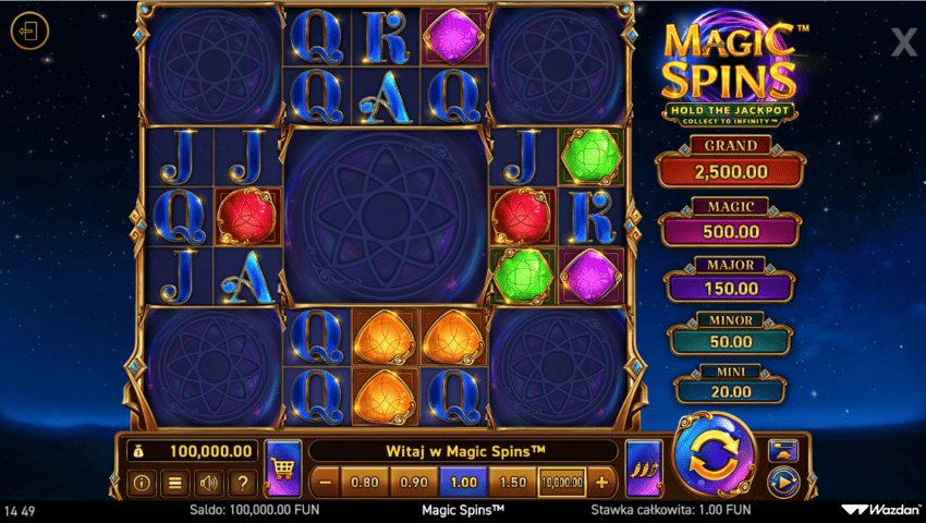 Ekran gry Magic Spins od Wazdan