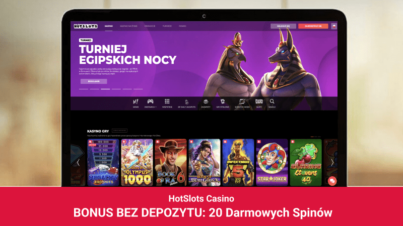 HotSlots Casino na ekranie komputera