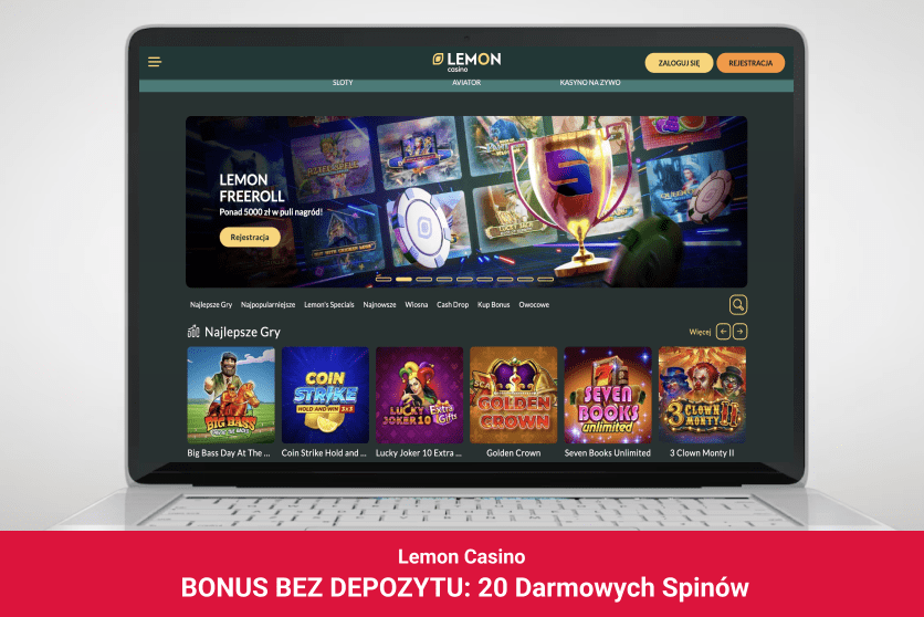 Lemon Casino na ekranie komputera