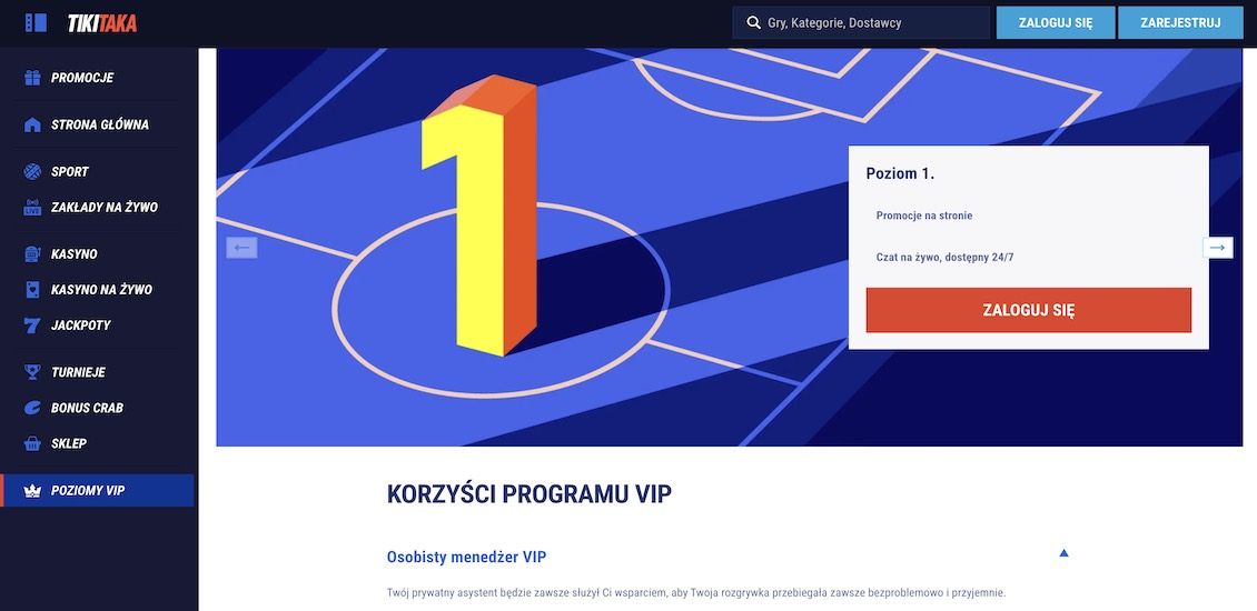 Program VIP w kasynie TikiTaka