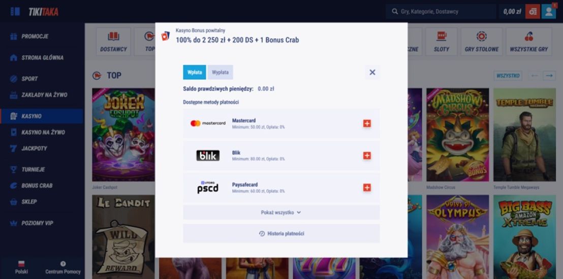Rejestracja w kasynie TikiTaka - krok 5