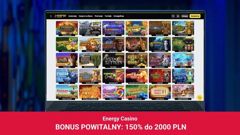 Energy Casino na ekranie komputera