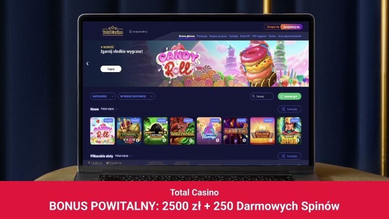 Total Casino na ekranie komputera